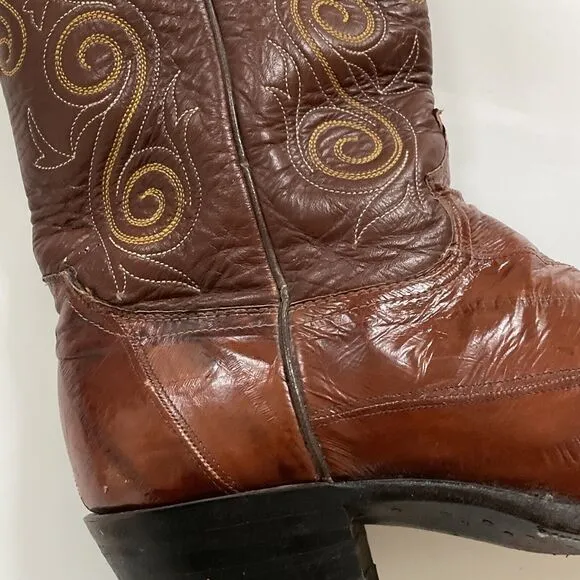 Vintage‎ Exotic Justin Cowboy Boots Men’s 8.5D Western Style 8207 Country Rodeo