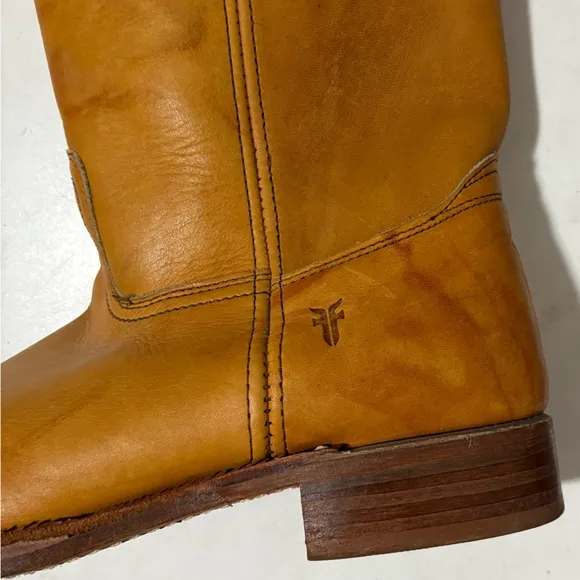 Vintage Frye Campus Banana Yellow Boots Women’s 12 Western Boho Neutral Viral
