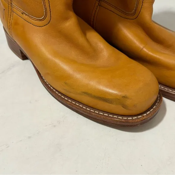 Vintage Frye Campus Banana Yellow Boots Women’s 12 Western Boho Neutral Viral