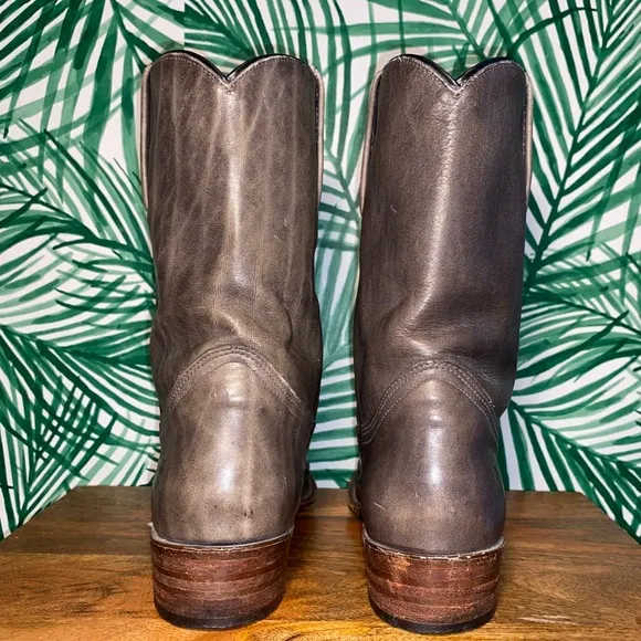 Vintage Frye Gray Leather Cowboy Boots Men’s 7.5 D USA