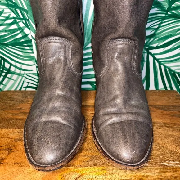 Vintage Frye Gray Leather Cowboy Boots Men’s 7.5 D USA