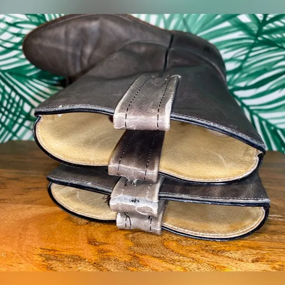 Vintage Frye Gray Leather Cowboy Boots Men’s 7.5 D USA