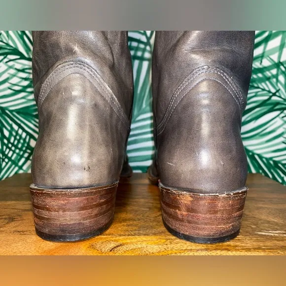 Vintage Frye Gray Leather Cowboy Boots Men’s 7.5 D USA