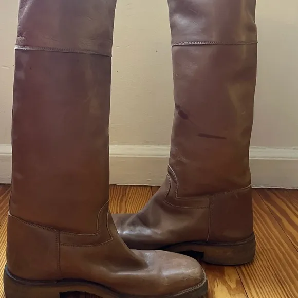Vintage Gucci Men’s Brown Leather Crepe Sole Boots