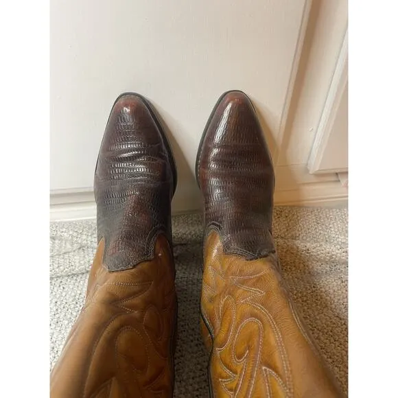 Vintage Handmade In USA Cowboy Western Collector’s Boots Leather US Sz Men’s 8