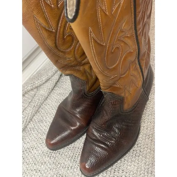 Vintage Handmade In USA Cowboy Western Collector’s Boots Leather US Sz Men’s 8