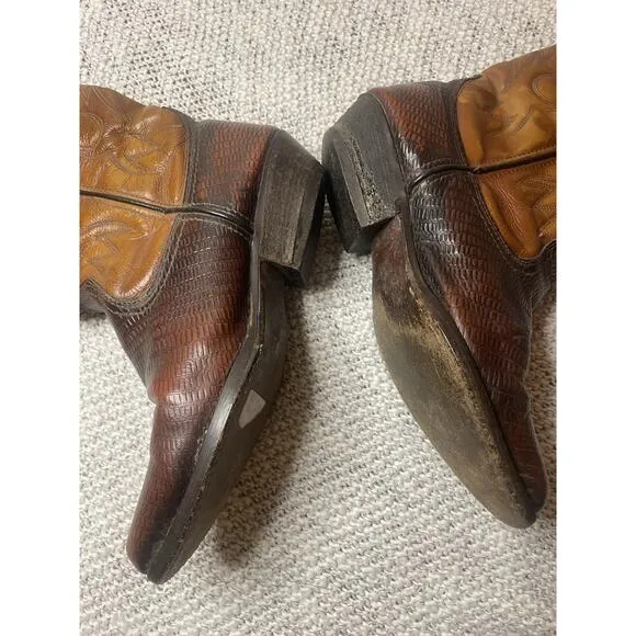 Vintage Handmade In USA Cowboy Western Collector’s Boots Leather US Sz Men’s 8