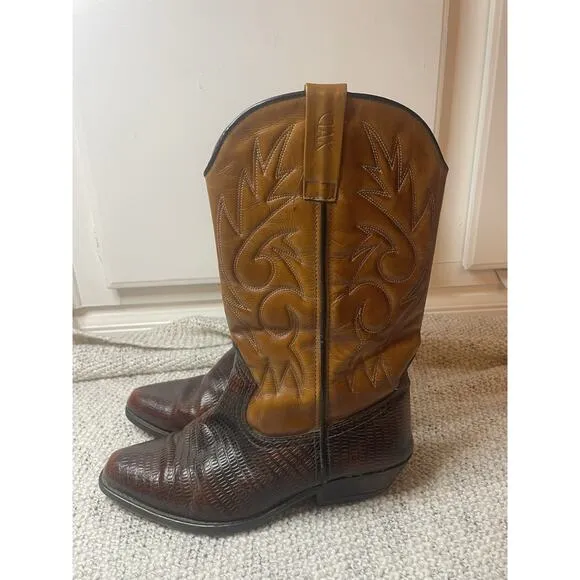 Vintage Handmade In USA Cowboy Western Collector’s Boots Leather US Sz Men’s 8