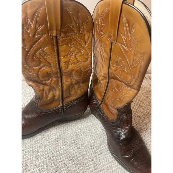 Vintage Handmade In USA Cowboy Western Collector’s Boots Leather US Sz Men’s 8