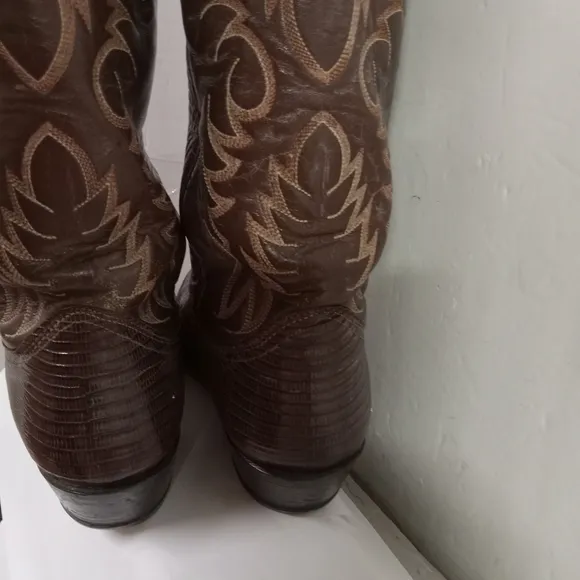 Vintage Iguana Boots Nocona Men's Lizard Exotic Leather Sz 8D Style 28170