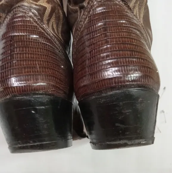 Vintage Iguana Boots Nocona Men's Lizard Exotic Leather Sz 8D Style 28170