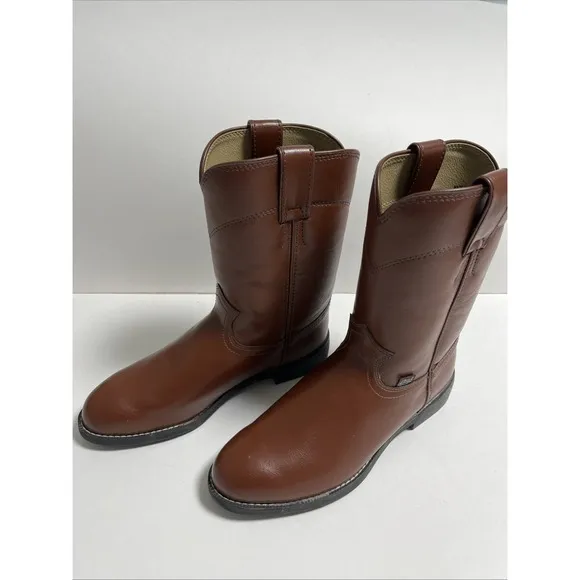 Vintage Justin western cowboy boots Women size 6EE Brown new No Box