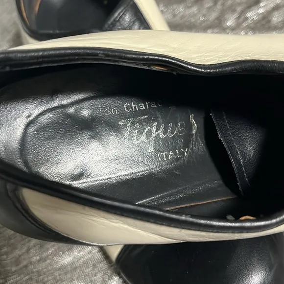 Vintage London Character Made in Italy Mens Oxford Shoes 8 Black Toe
