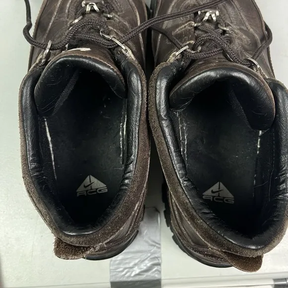 Vintage Nike Air ACG Leather Low Top Brown Leather Hiking Shoes Men's 9