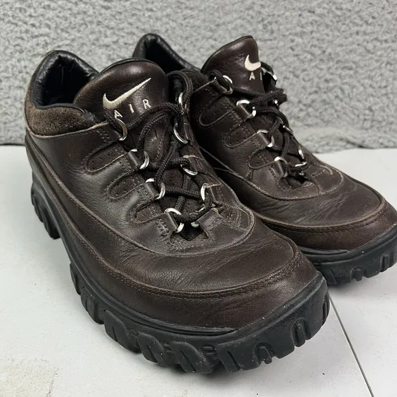 Vintage Nike Air ACG Leather Low Top Brown Leather Hiking Shoes Men's 9