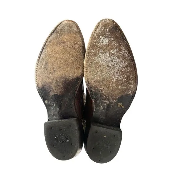 Vintage Nocona Brown Leather Western Cowboy Boots Made In USA | Size Men’s 12D