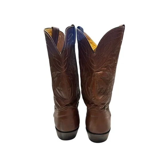 Vintage Nocona Brown Leather Western Cowboy Boots Made In USA | Size Men’s 12D