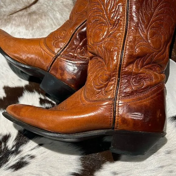 Vintage Real Leather Cowboy Boots Festival Rave Burning Man  B22