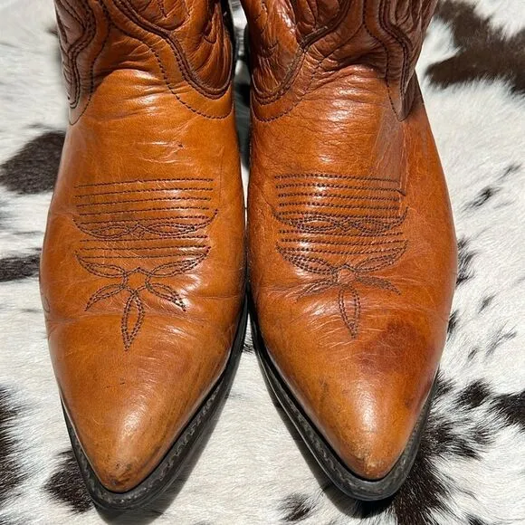 Vintage Real Leather Cowboy Boots Festival Rave Burning Man  B22