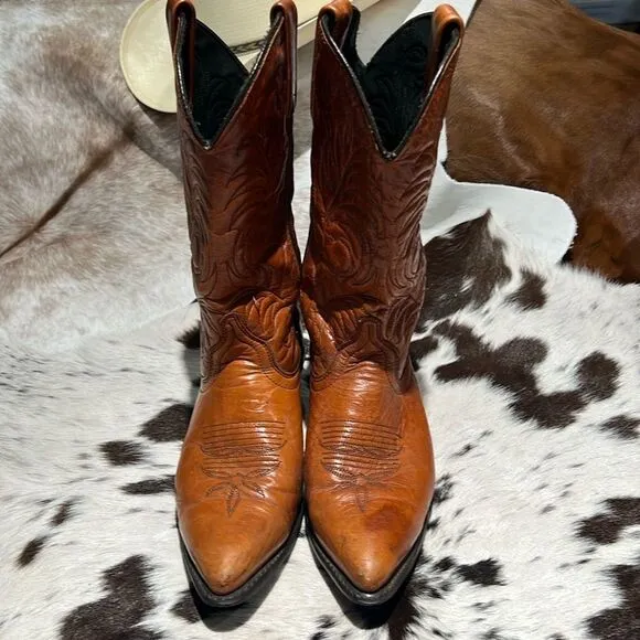 Vintage Real Leather Cowboy Boots Festival Rave Burning Man  B22