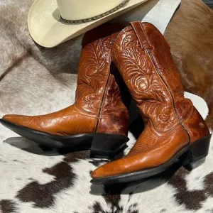 Vintage Real Leather Cowboy Boots Festival Rave Burning Man  B22