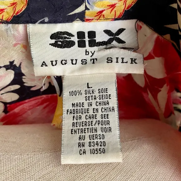 Vintage Silx 100% Silk Floral Robe Gown Nightie | August Silk |Women’s Large