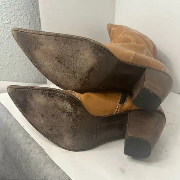 Vintage Women’s Western Cowgirl Leather Boots Made in Italy 37 EU 6.5 US Pointed