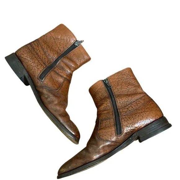 Vintage Stuart McGuire Brown Leather Boots Men size 10 Indiana Elite