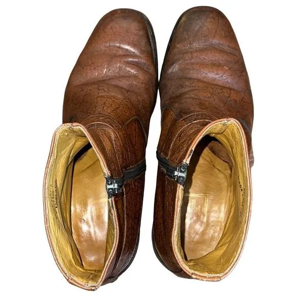 Vintage Stuart McGuire Brown Leather Boots Men size 10 Indiana Elite