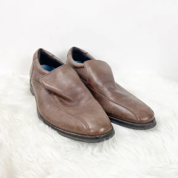 Vionic 11.5 Mens Brown Leather Slip-on Loafter Dress Shoes