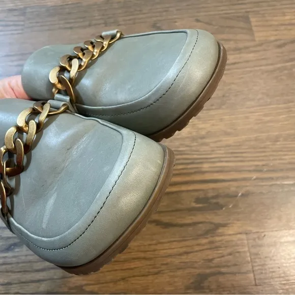 VIONIC Georgie Green Leather Slip On Flat Mules Shoes Women’s 8.5