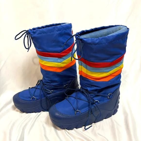 Vtg 80's Moon Boots Safari Outdoor Supplies Retro Rainbow Boots Vintage Rare