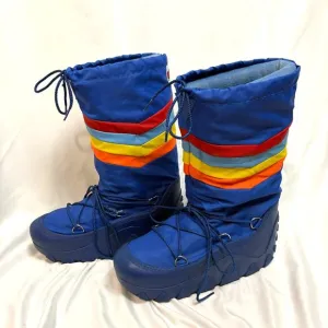 Vtg 80's Moon Boots Safari Outdoor Supplies Retro Rainbow Boots Vintage Rare