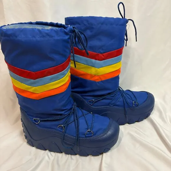 Vtg 80's Moon Boots Safari Outdoor Supplies Retro Rainbow Boots Vintage Rare