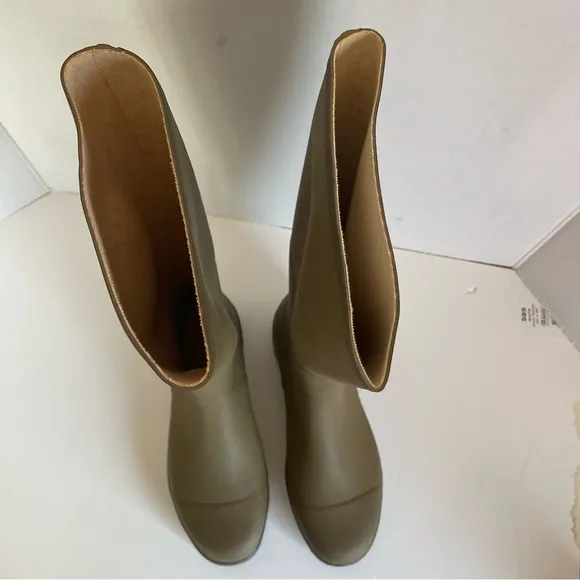 VTG Banana Republic Travel And Safari Co.Brown Rubber Rain Boots Men Size 10 New
