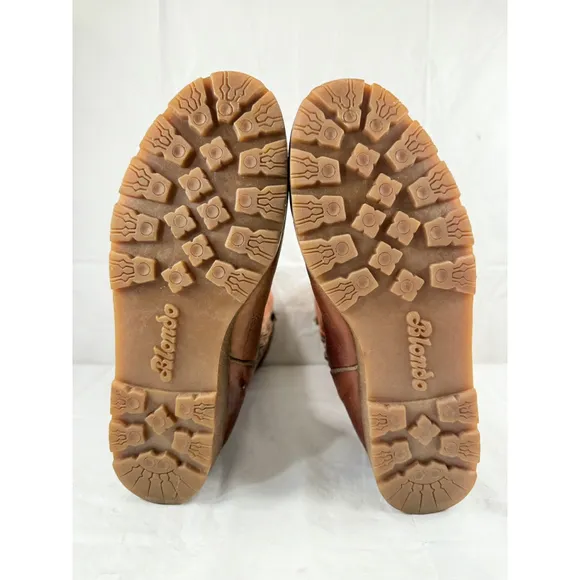 VTG Blondo BOOT Canada Shearling Lined TAN Leather Wedge SIZE 10