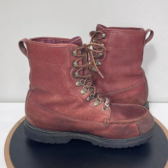 VTG Cabela's Upland Hunting Leather Boots Men 10D Red Waterproof Hiking Y2K