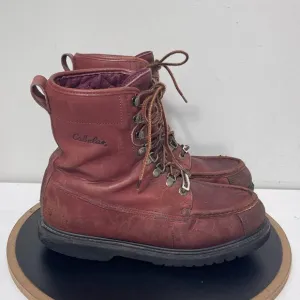 VTG Cabela's Upland Hunting Leather Boots Men 10D Red Waterproof Hiking Y2K