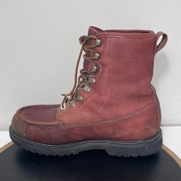VTG Cabela's Upland Hunting Leather Boots Men 10D Red Waterproof Hiking Y2K