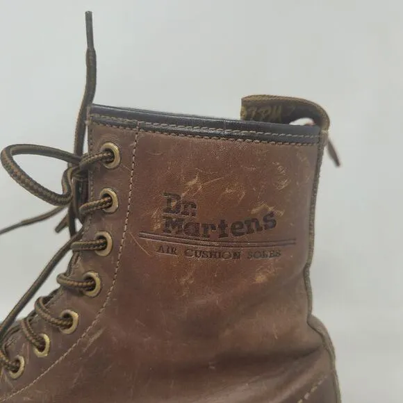 VTG Dr Martens Doc Boots Women UK3 US5 Brown Leather 1460 England Distressed