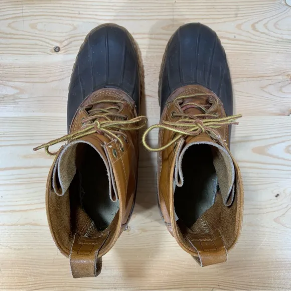 VTG LL Bean 8” Unlined Maine Hunting Shoe Duck Boots Men’s 10 Tan Brown