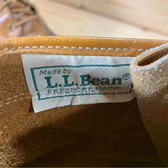 VTG LL Bean 8” Unlined Maine Hunting Shoe Duck Boots Men’s 10 Tan Brown