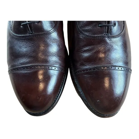 Vtg Stetson Cognac Leather‎ Oxford Cap Toe Dress Shoes 9.5