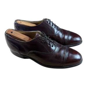 Vtg Stetson Cognac Leather‎ Oxford Cap Toe Dress Shoes 9.5