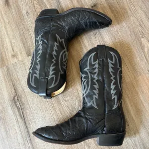 Vtg Tony Lama Ostrich Boots