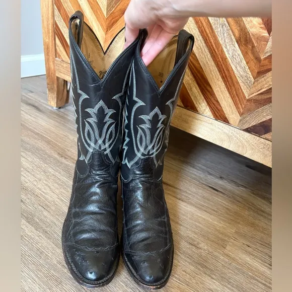 Vtg Tony Lama Ostrich Boots