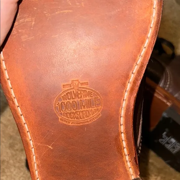 Wolverine 1000 Mile Boots like NEW Genuine REAL American Bison Leather Mens 10.5