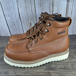 Wolverine Moc Toe 6&quot; Work Boots Steel Toe EH Brown Tan Men's Sz 8.5 Extra Wide