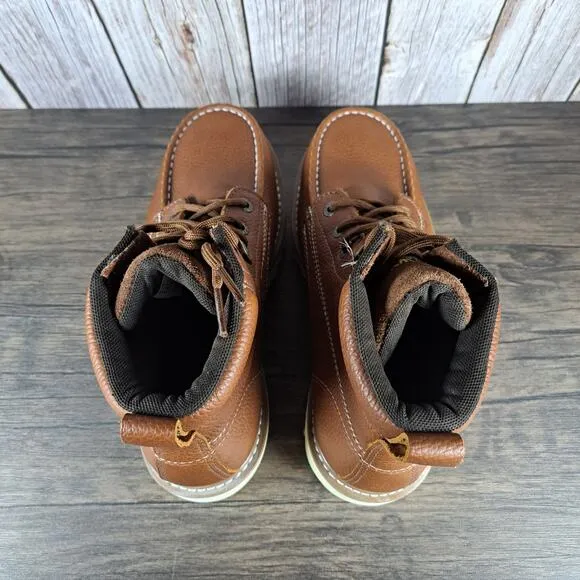 Wolverine Moc Toe 6&quot; Work Boots Steel Toe EH Brown Tan Men's Sz 8.5 Extra Wide