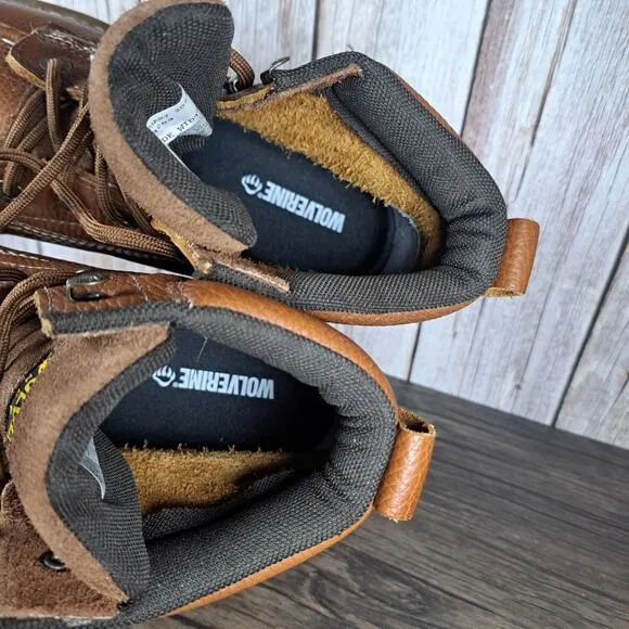Wolverine Moc Toe 6&quot; Work Boots Steel Toe EH Brown Tan Men's Sz 8.5 Extra Wide
